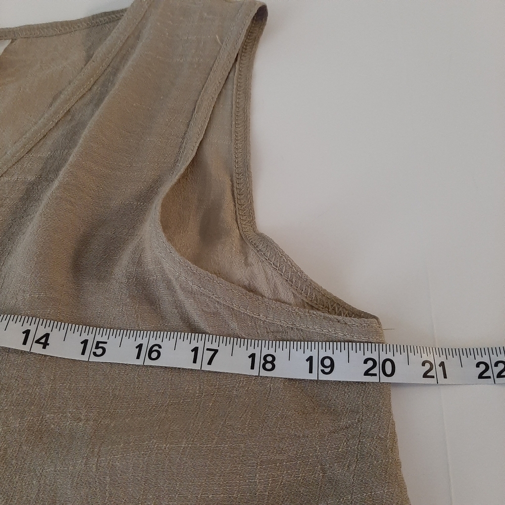 Noelle Lagenlook Tan and Cream Midi To Maxi Dress Size Medium - Picture 13 of 15